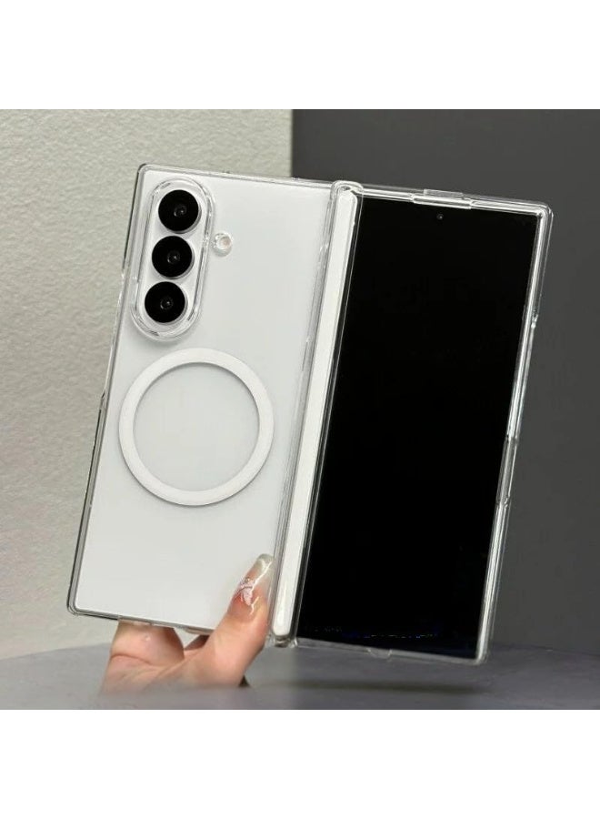 Case for Samsung Galaxy Z-Fold-6 Blade Warrior Case, Slim & Thin Mobile Phone Cover with Matte PC with Screen Protector Shockproof Phone Cover for Samsung (Clear) - Image 1